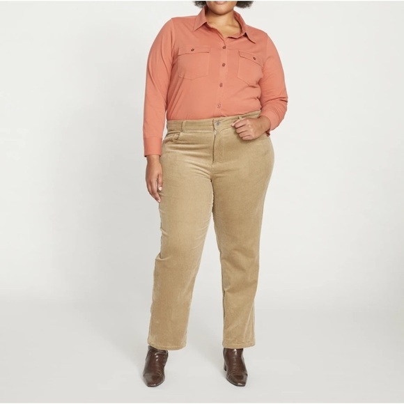 NWT Universal Standard High Rise Straight Corduroy Pants - Khaki - Picture 2 of 9